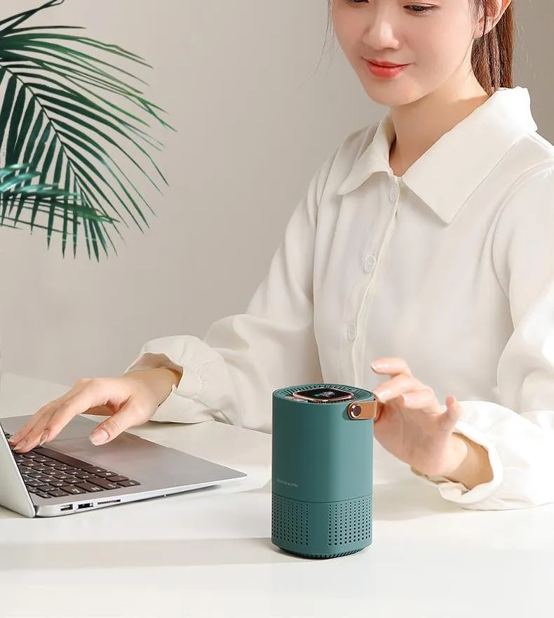 Happy family breathing clean air